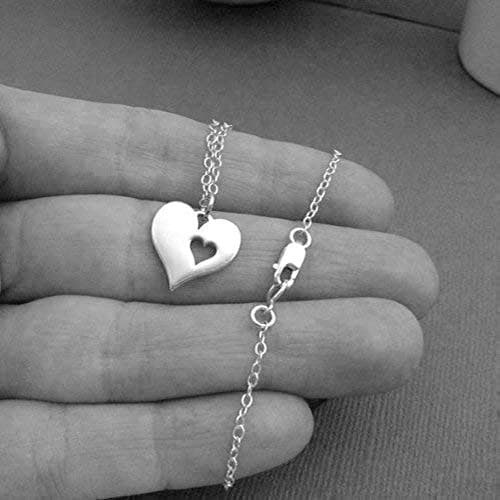 Sterling Silver Memorial Necklace: Heart in Heaven Sympathy Gift