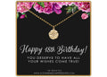 18th Birthday Gift: Gold Necklace with Custom Message Card