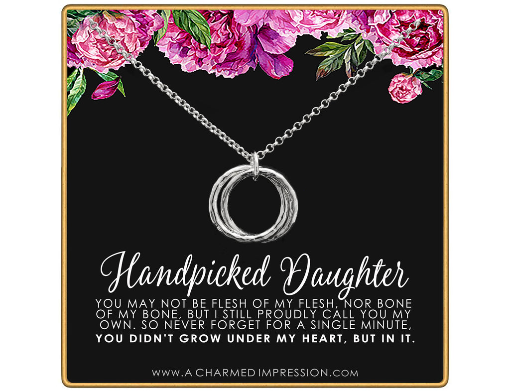 Handmade Sterling Silver Handpicked Daughter Necklace: Adoption Keepsake