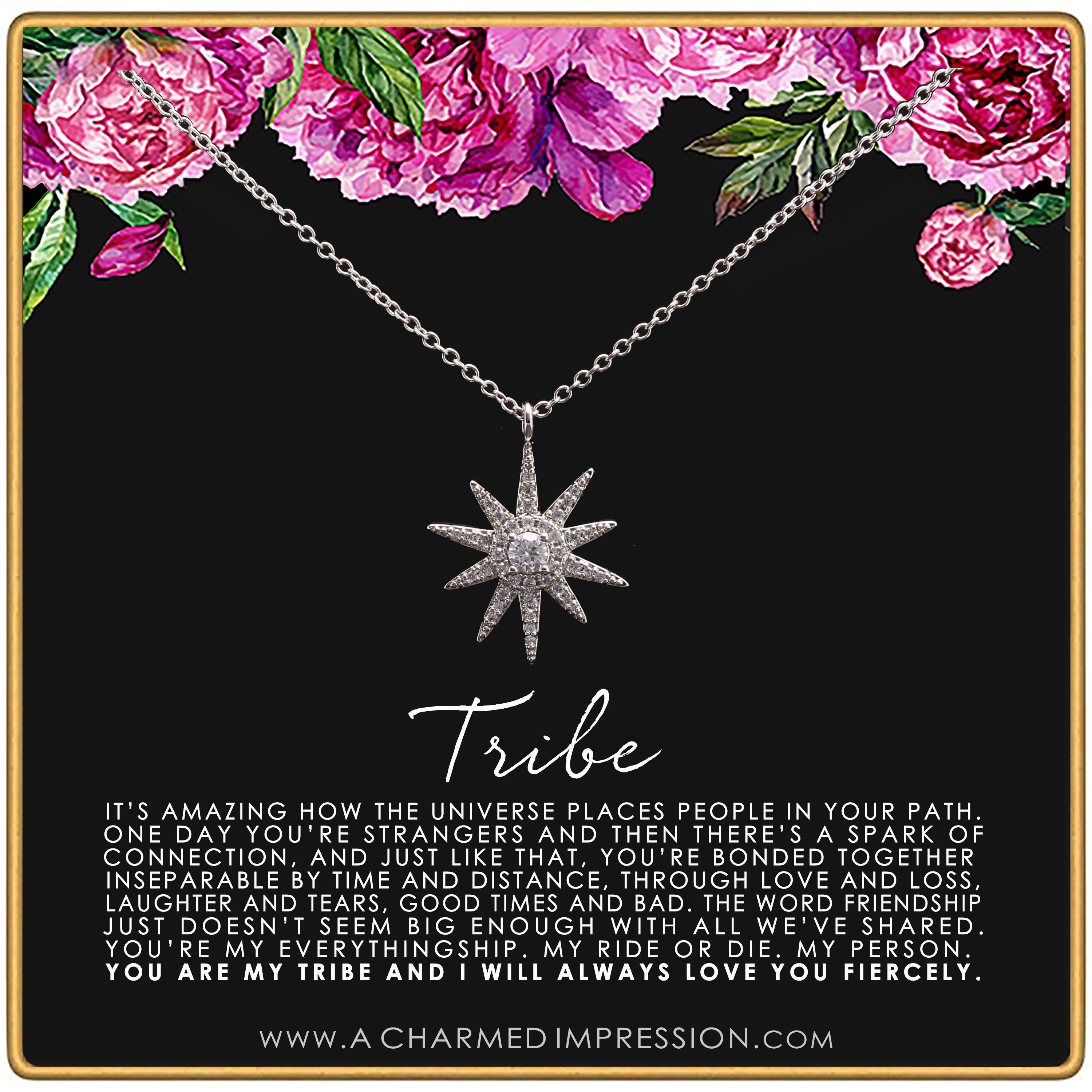 Sterling Silver Starburst Necklace: Soul Sister Friendship Gift