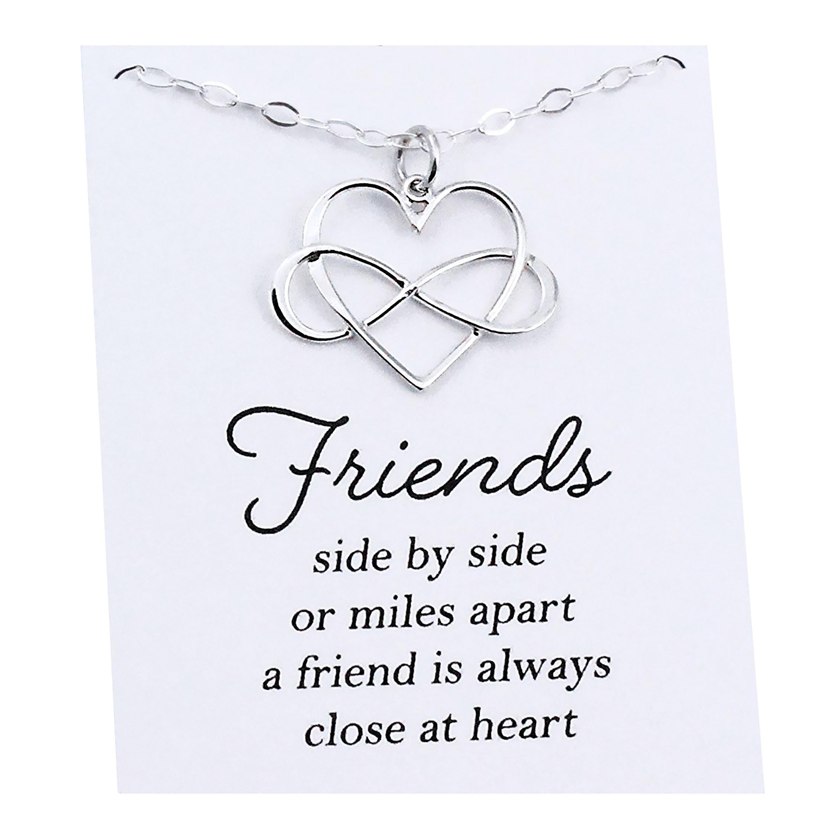 Sterling Silver Unbiological Sister Necklace Set: Friendship Jewelry Gift