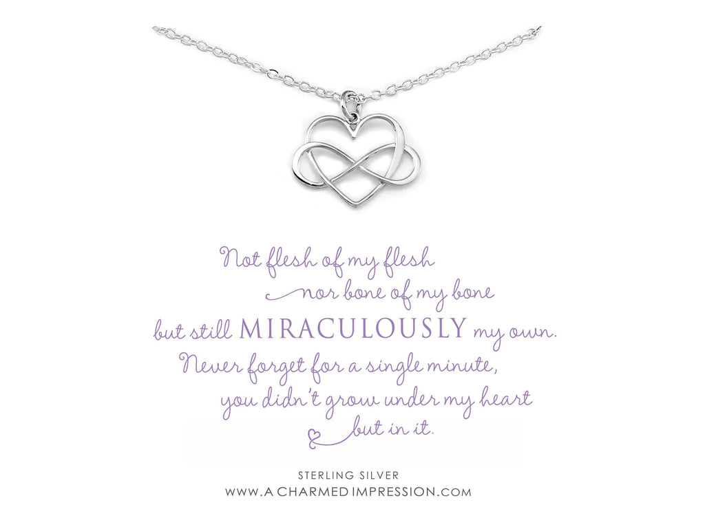 Infinity Heart Necklace - Unbiological Daughter Gift