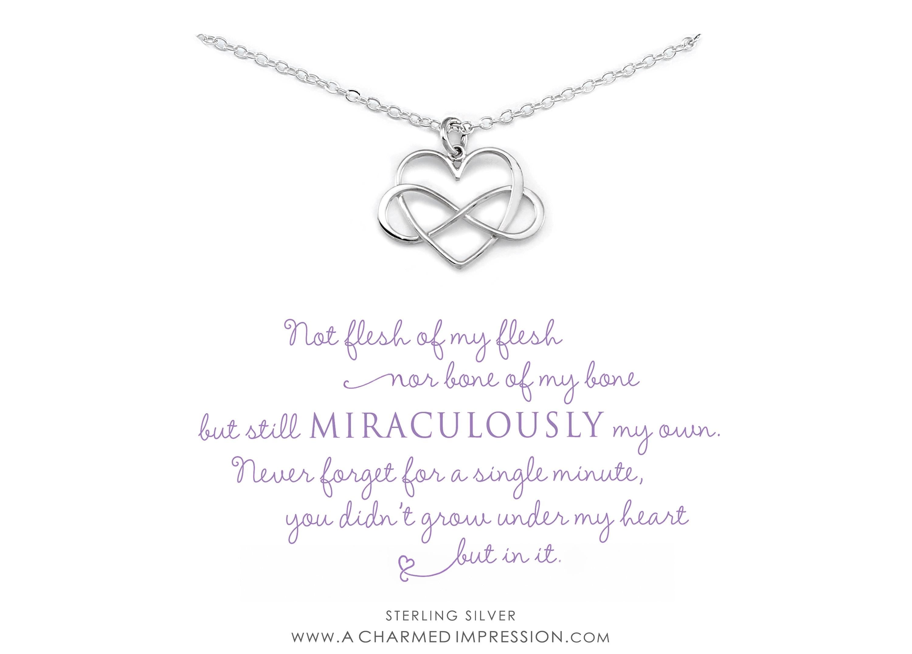 Infinity Heart Necklace - Unbiological Daughter Gift