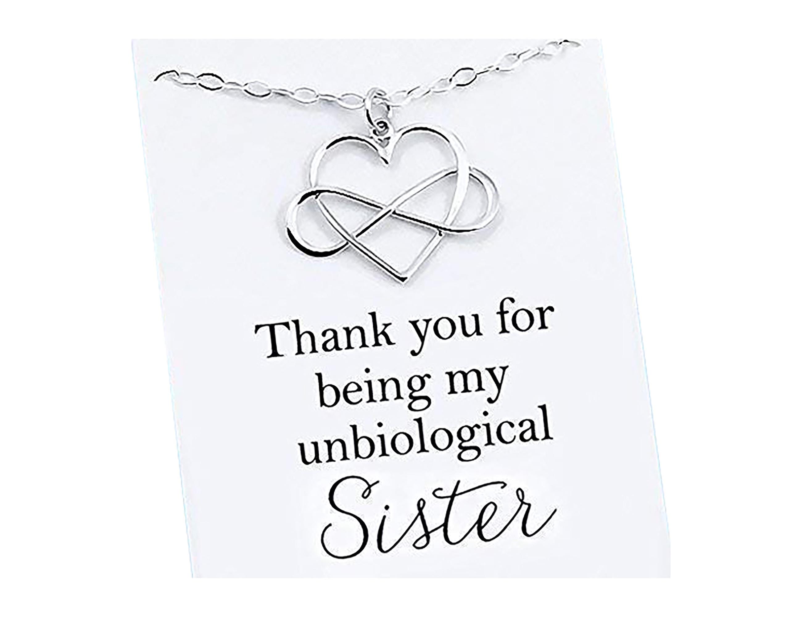 Sterling Silver Infinity Heart Necklace: Unbiological Sister Gift