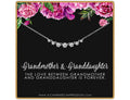 Grandmother Granddaughter Necklace: Crystal Family Bond, Sterling Silver or Gold