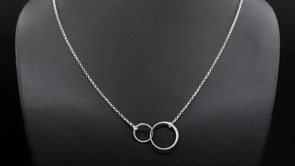 Grandmother Granddaughter Necklace: Sterling Silver Double Infinity Pendant