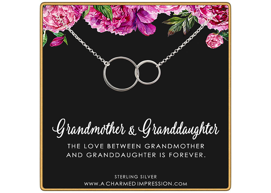 Grandmother Granddaughter Necklace: Sterling Silver Double Infinity Pendant