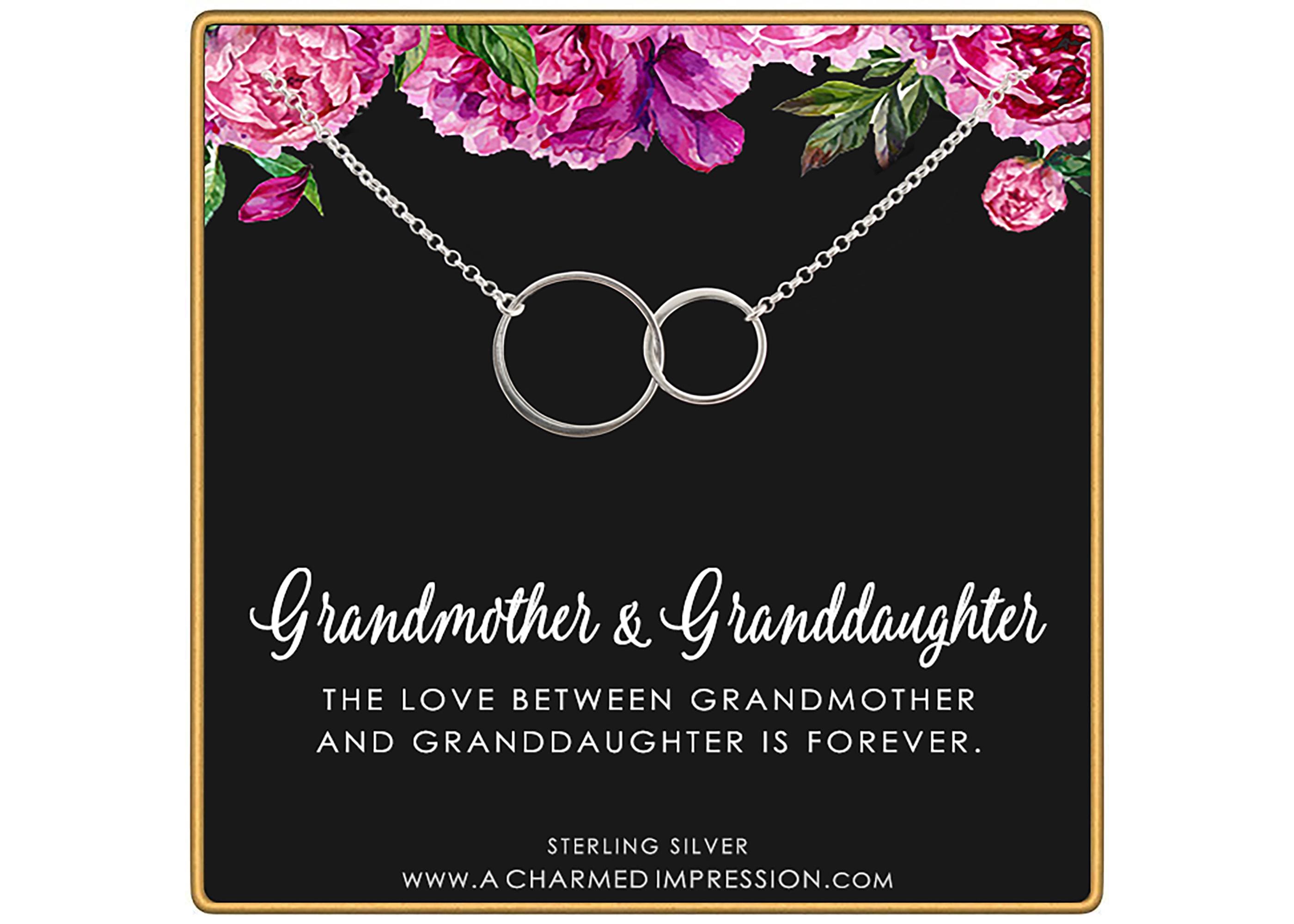 Grandmother Granddaughter Necklace: Sterling Silver Double Infinity Pendant