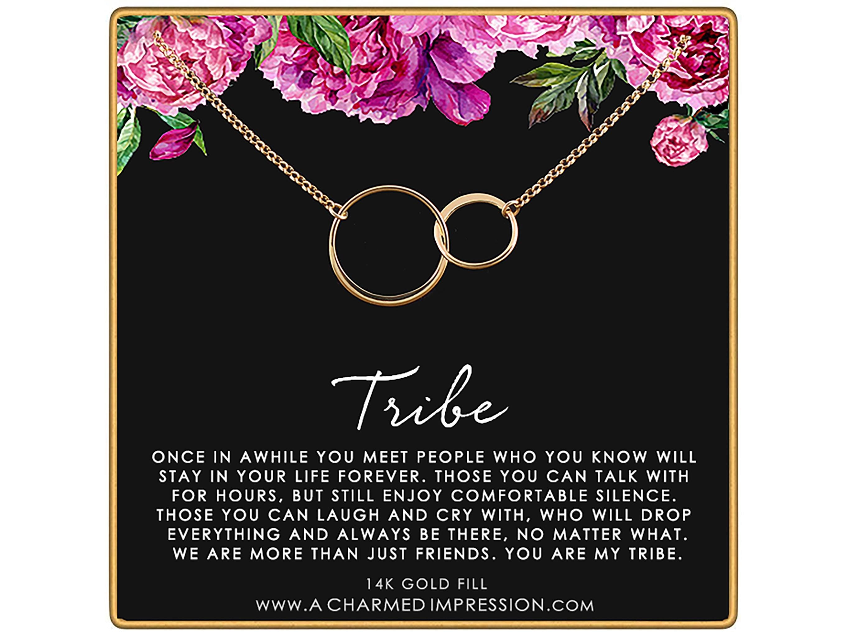 14k Gold Filled Friendship Necklace: Connected Circle Pendant