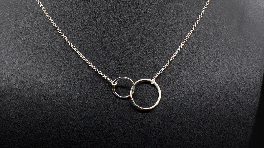 Sterling Silver Connected Circles Necklace: Stepdaughter Gift, Infinite Bond