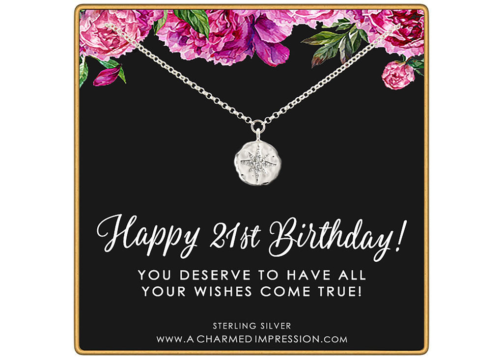 21st Birthday Gift: Diamond CZ Starburst Pendant Necklace