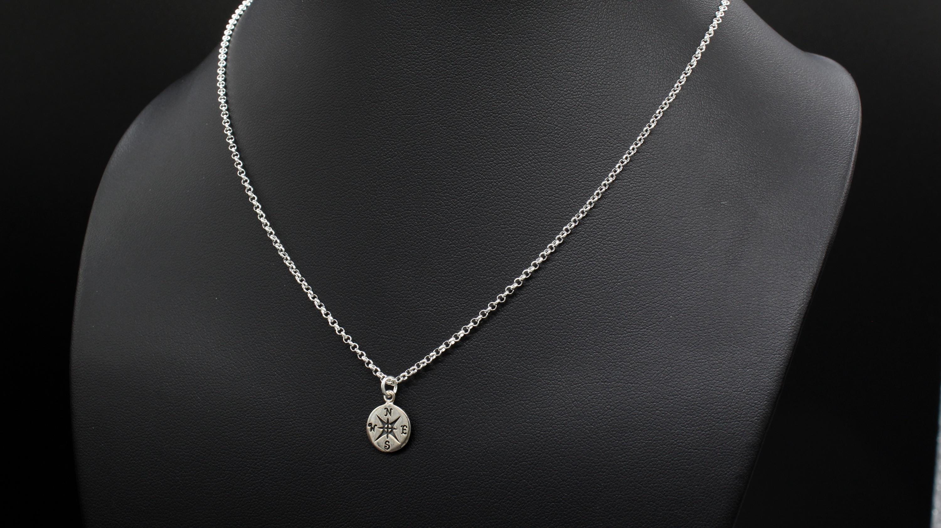 I Would Be Lost Without You, Compass Necklace, Personalized Jewelry, Sterling or 14k Gold, Girlfriend Wife Gift, Romantic Charm Necklace