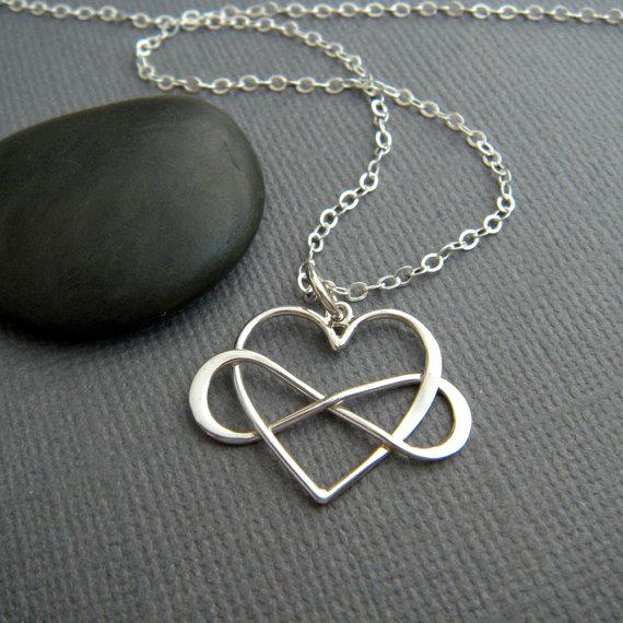 Grandma Grandson Necklace: Silver Infinity Heart Pendant