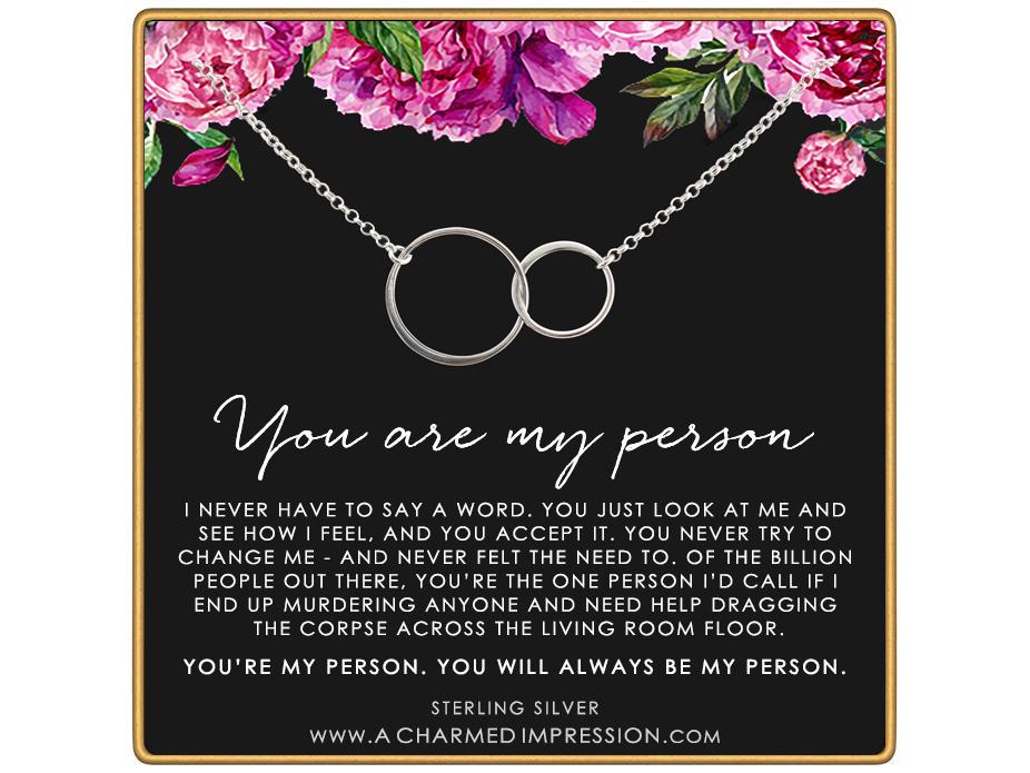 You're My Person Necklace: Silver Connected Circles Pendant