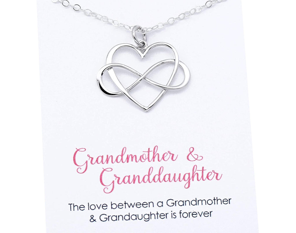 Grandmother Granddaughter Infinity Heart Necklace Sterling Silver Gift for Grandma Infinite Love Jewelry Keepsake
