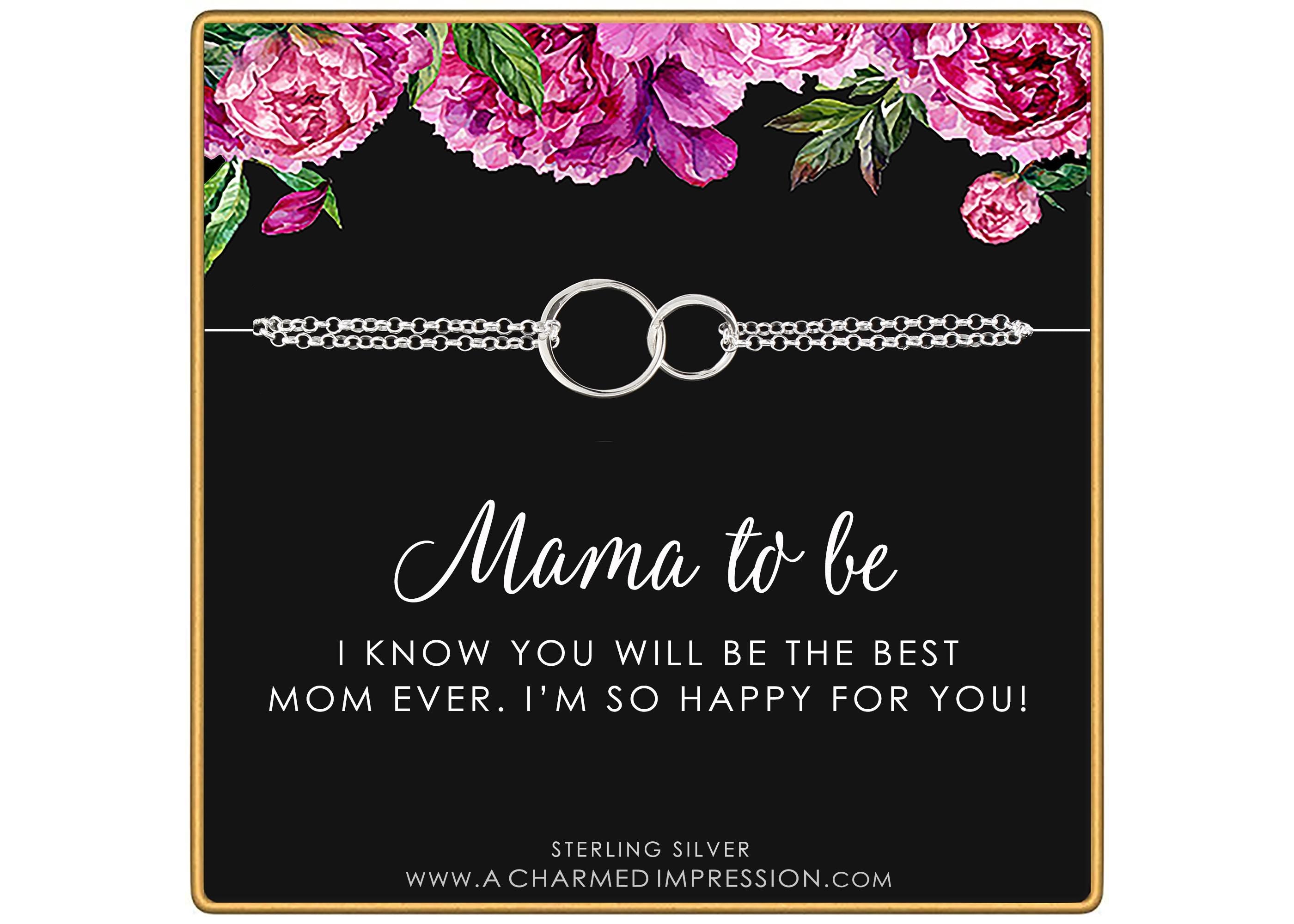 Sterling Silver Double Circle Bracelet: New Mom Gift
