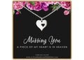 Sterling Silver Memorial Necklace: Heart in Heaven Sympathy Gift