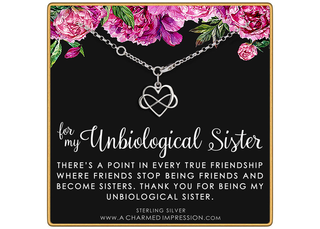 Sterling Silver Unbiological Sister Bracelet: Infinity Friendship Jewelry