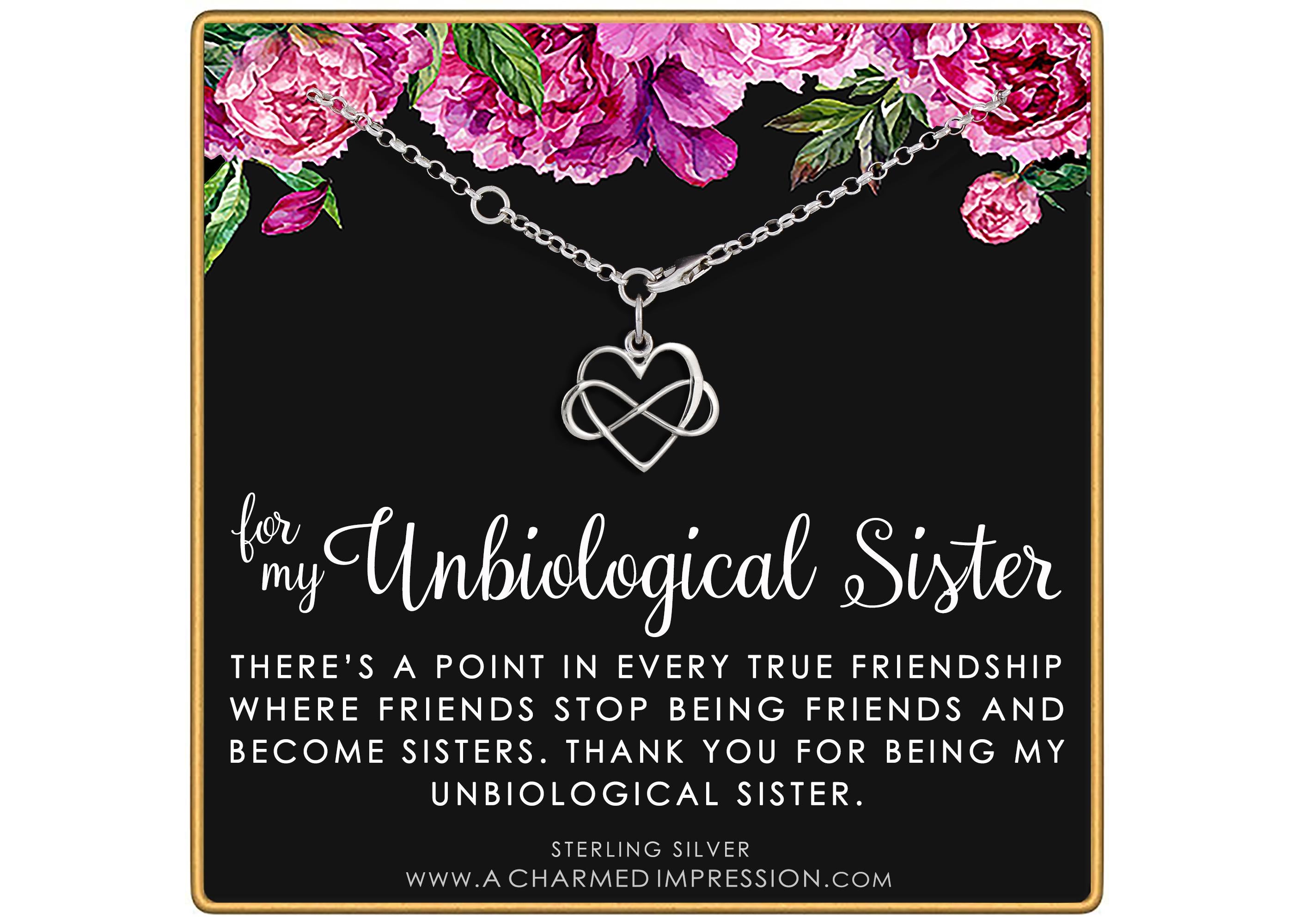 Sterling Silver Unbiological Sister Bracelet: Infinity Friendship Jewelry