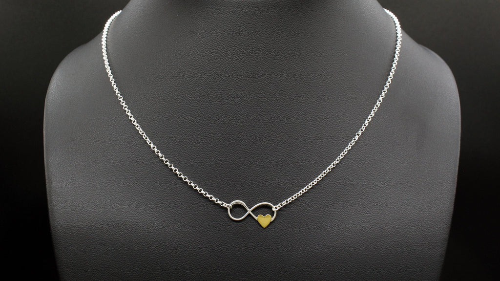 Father and Daughter Gift Necklace . Dainty Infinity with Heart Charm . Father Daughter Jewelry . Minimalist Pendant Necklace