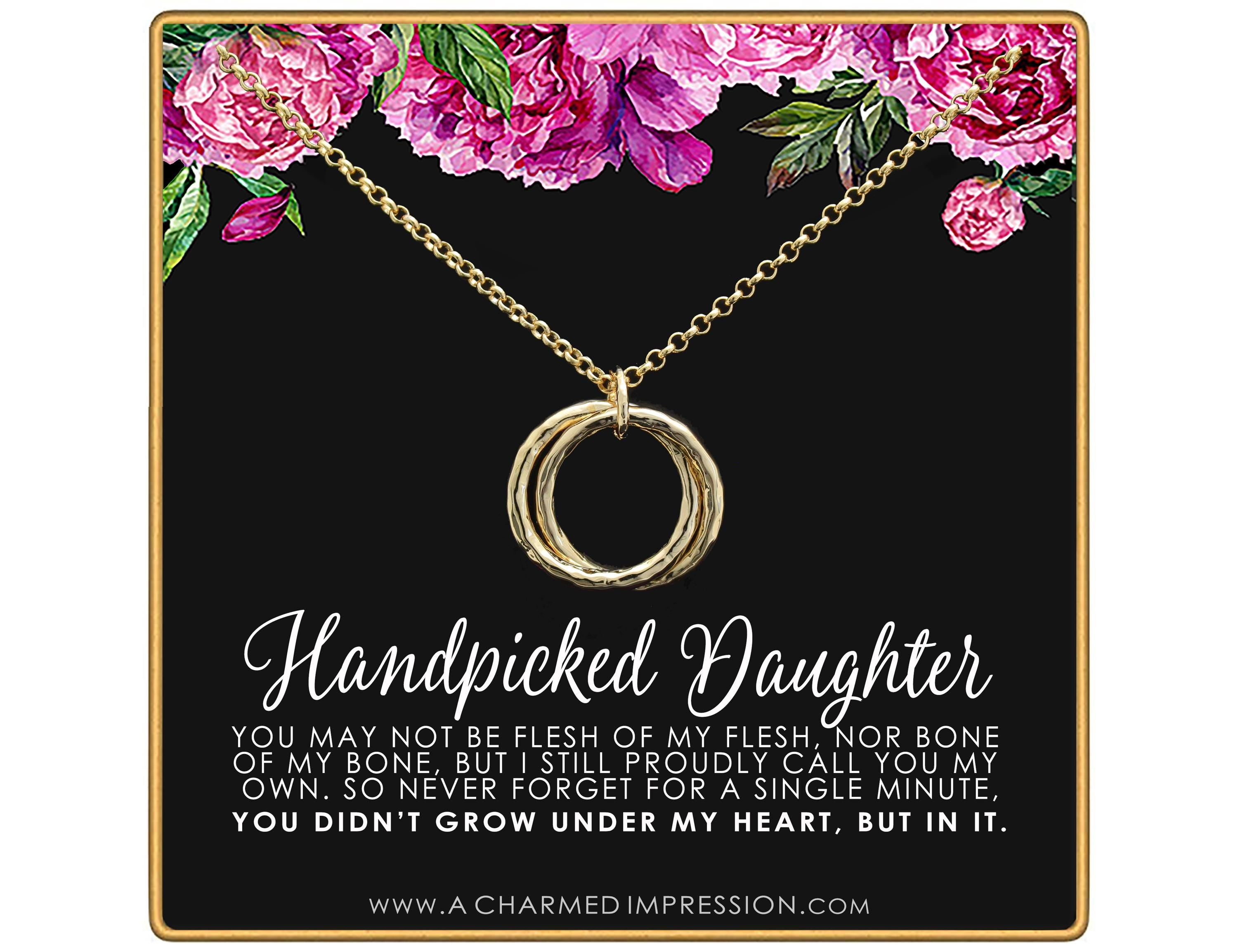 Handmade Sterling Silver Handpicked Daughter Necklace: Adoption Keepsake