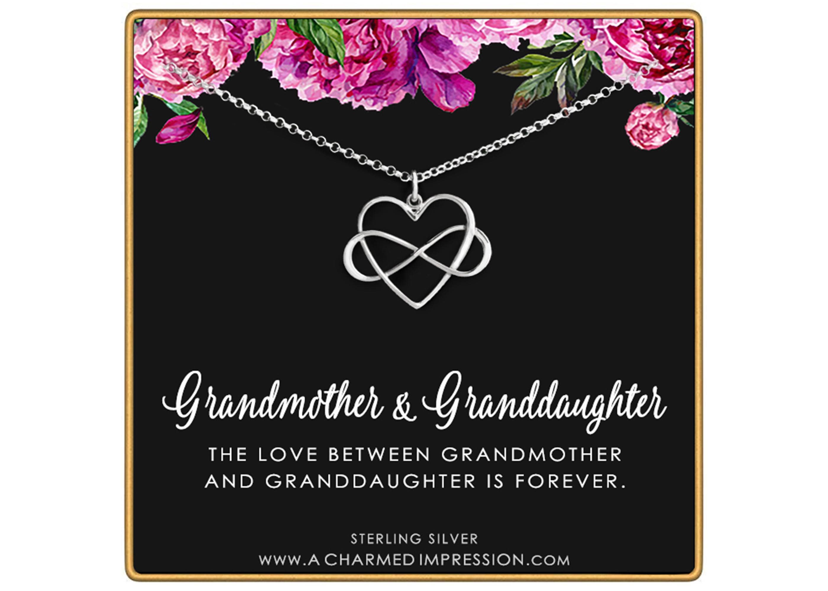 Grandmother Granddaughter Infinity Heart Necklace Sterling Silver Gift for Grandma Infinite Love Jewelry Keepsake