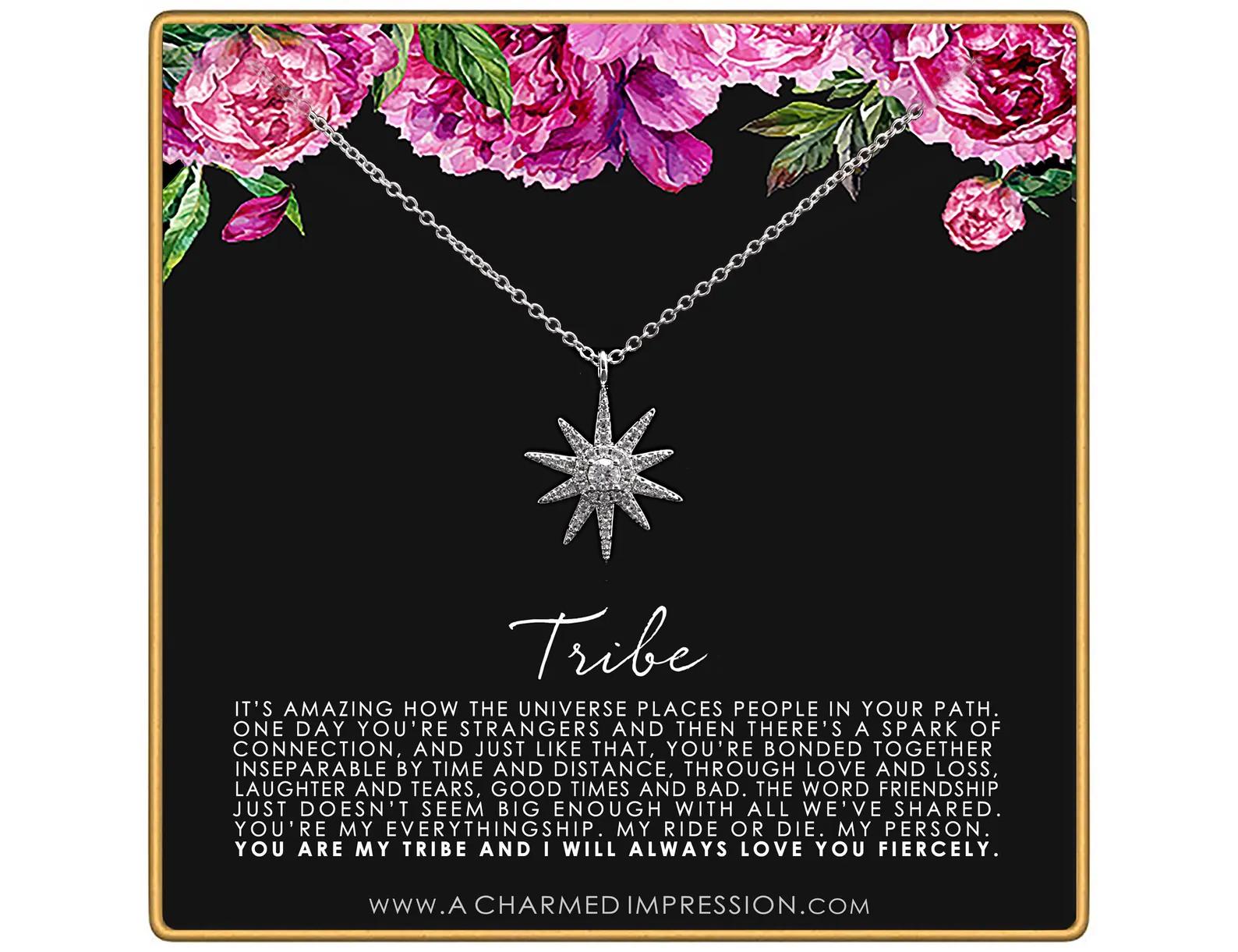 Sterling Silver Starburst Necklace: Soul Sister Friendship Gift
