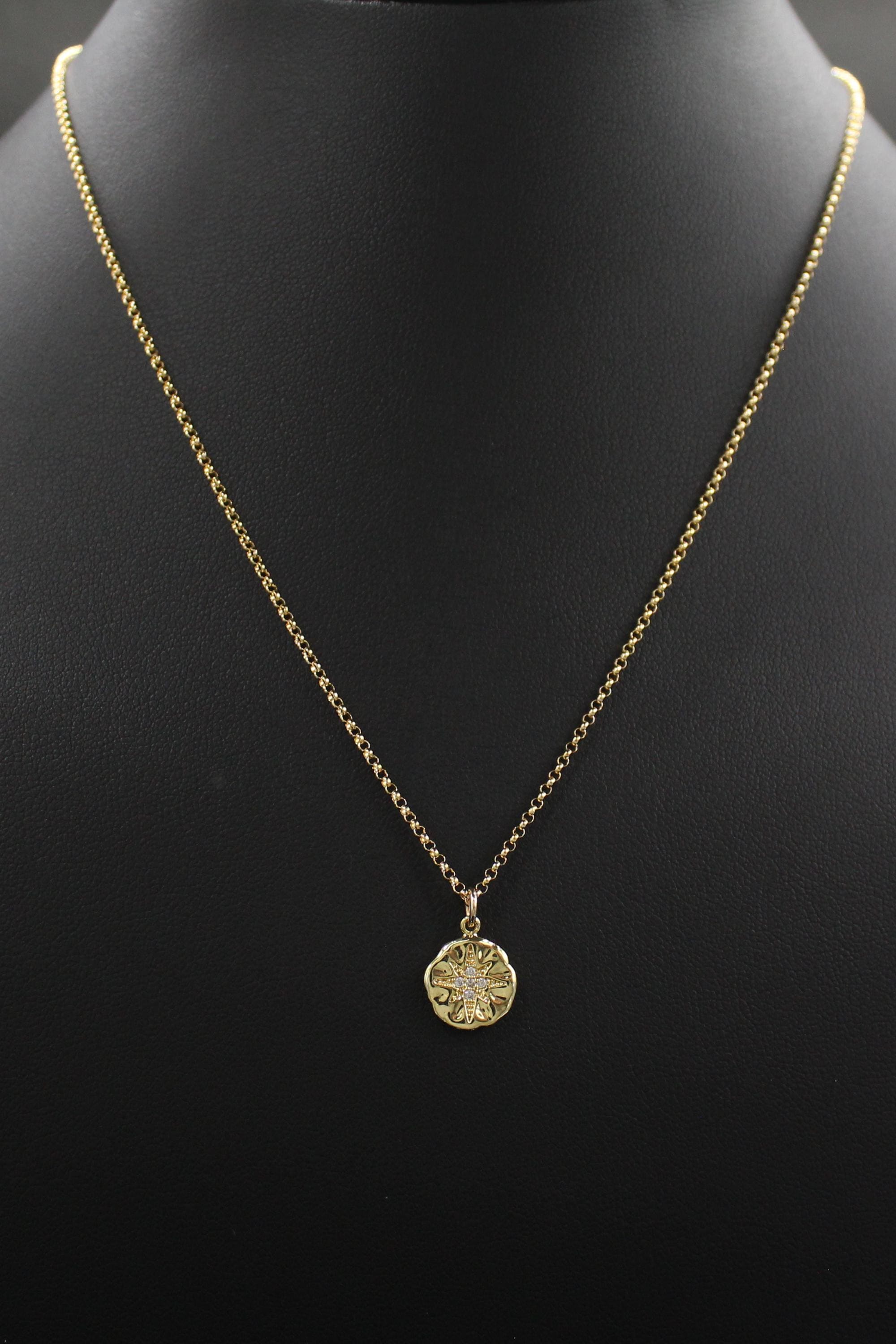 You Are Strong Necklace: 14k Gold Diamond Starburst Survivor Gift