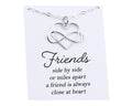 Best Friend Infinity Heart Necklace Silver Long Distance BFF Gift Meaningful Jewelry Sisterhood Miss You Pendant Handmade