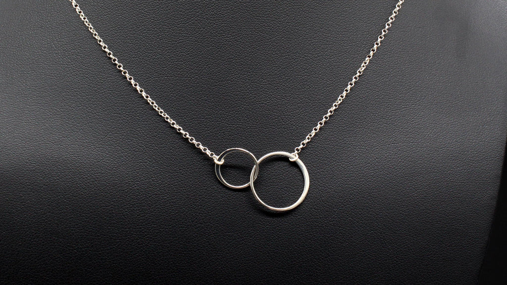 Grandmother Granddaughter Necklace: Sterling Silver Double Infinity Pendant