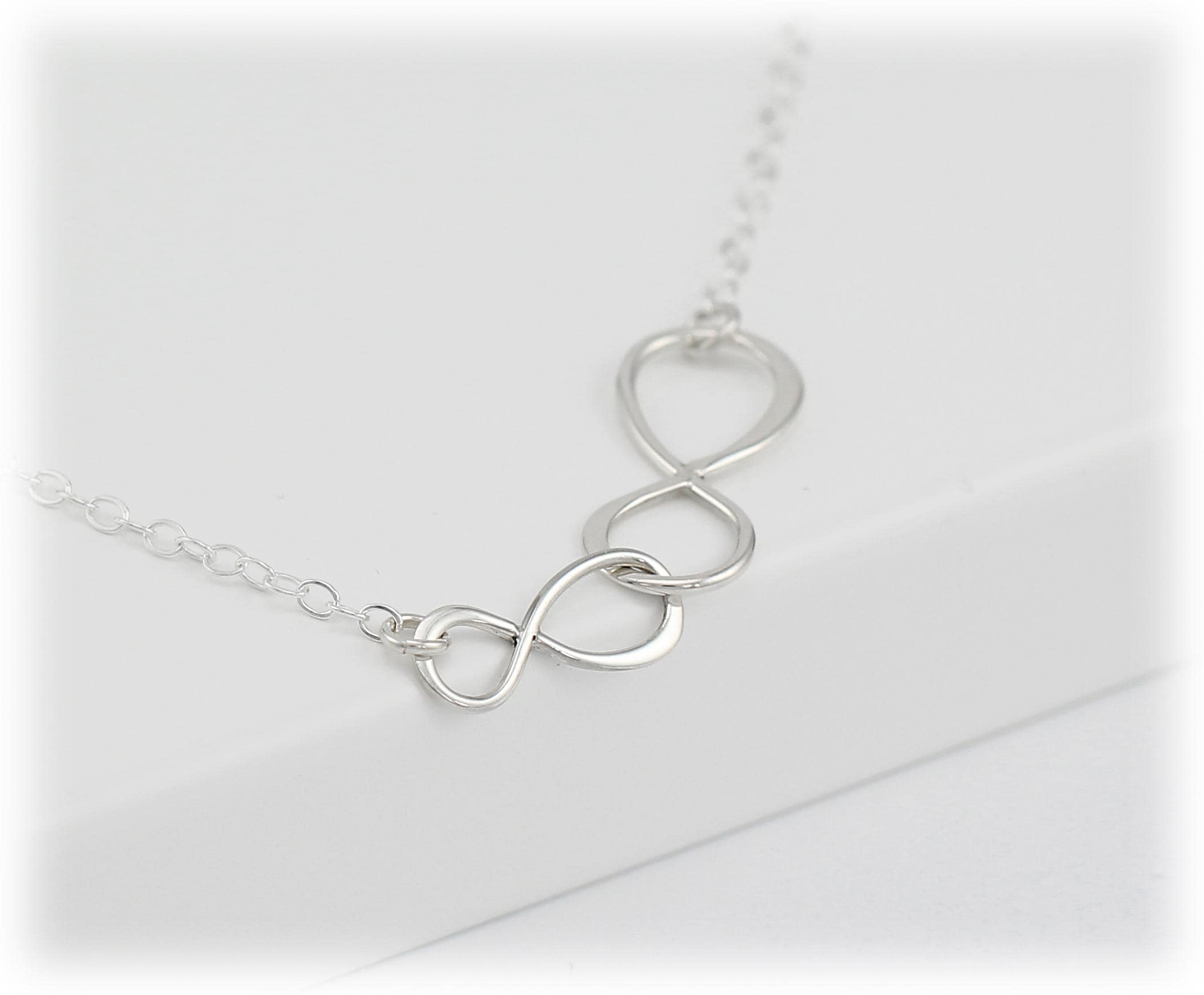 Grandmother Granddaughter Sterling Silver Infinity Necklace: Sentimental Grandma Gift