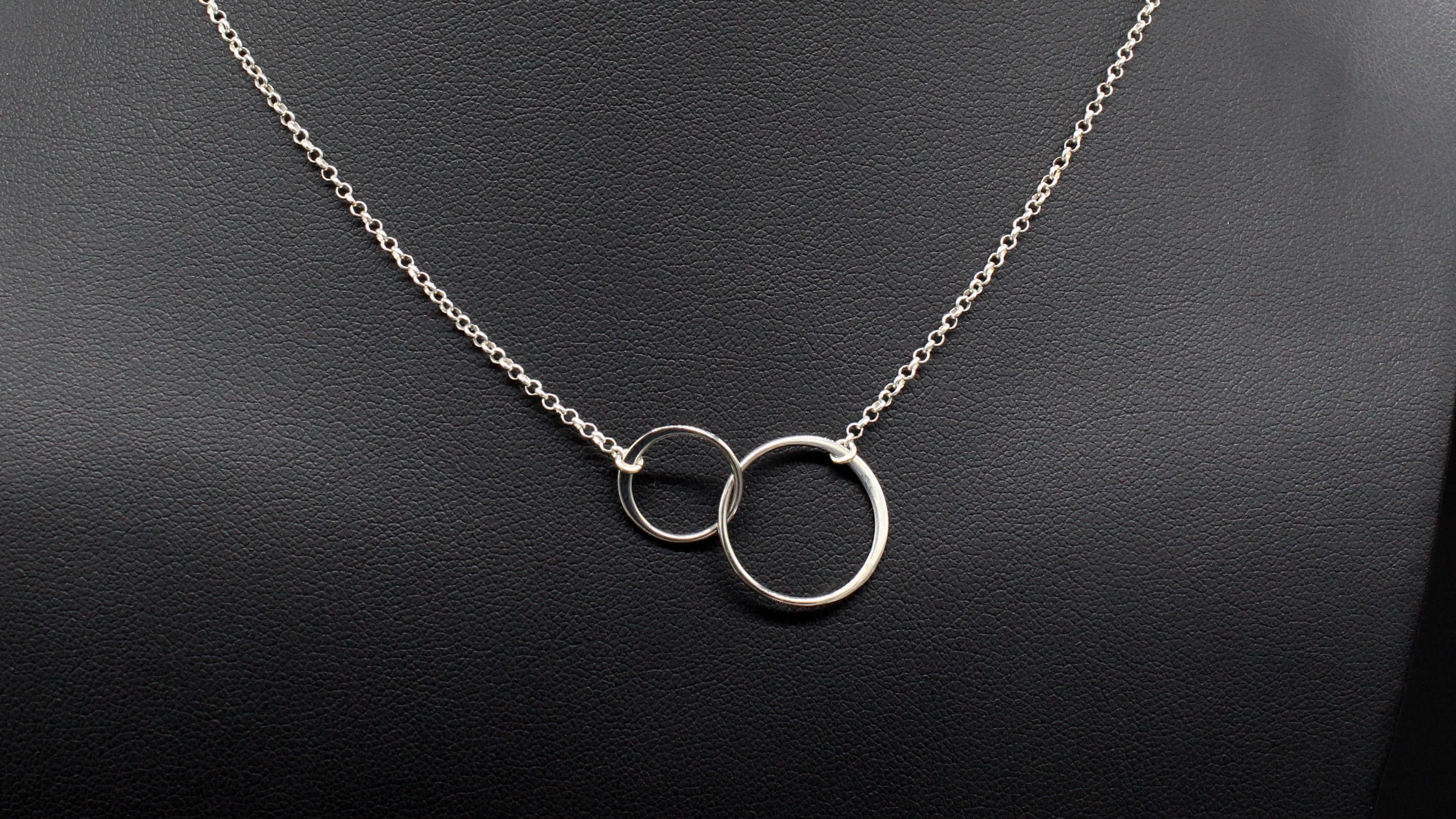 Sterling Silver Unbiological Sister Necklace: Infinity Circle Pendant