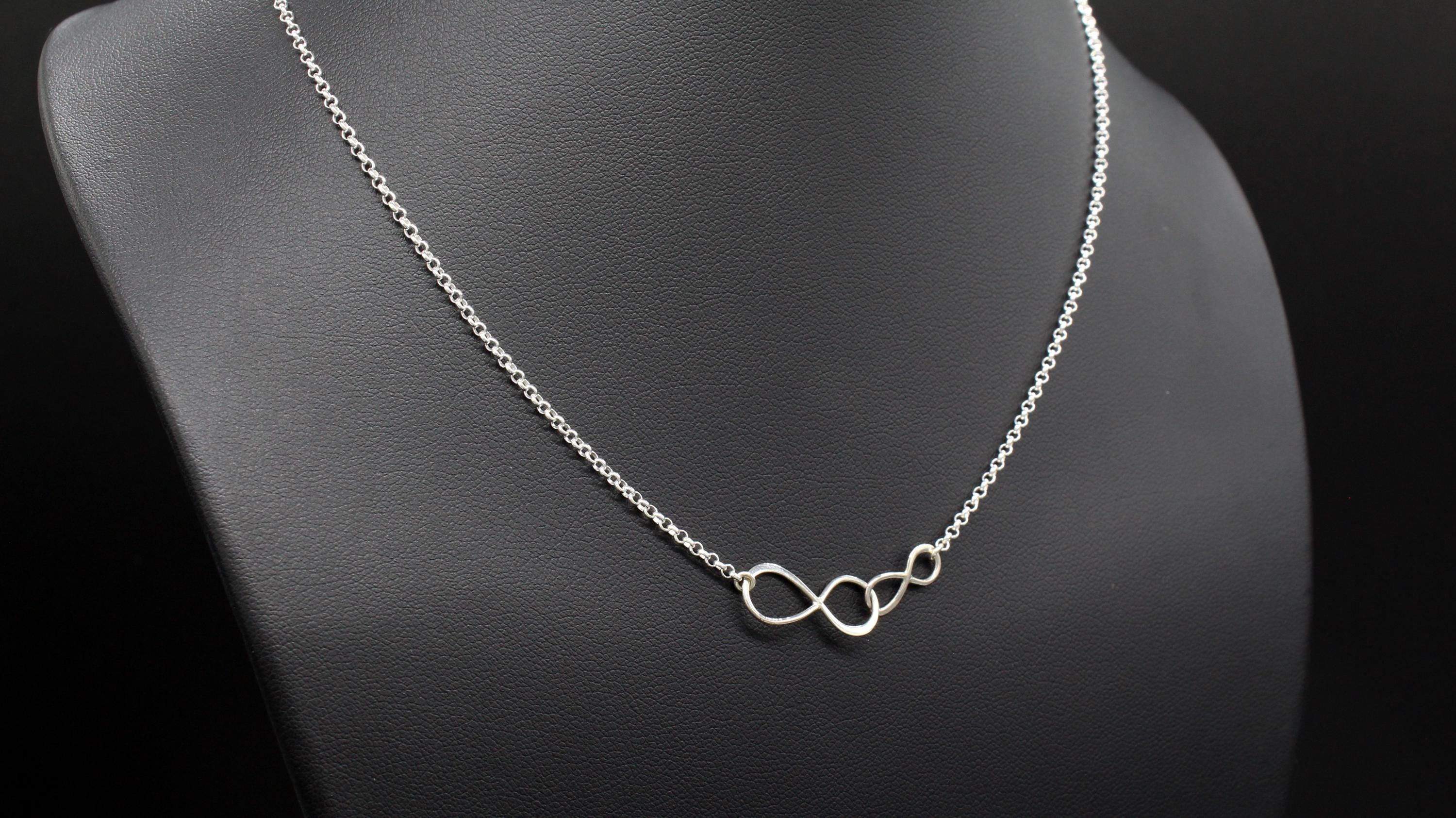 Mother and Son Necklace  Intentional Boy Mom Gift  Sterling Silver Double Infinity  Infinite Love