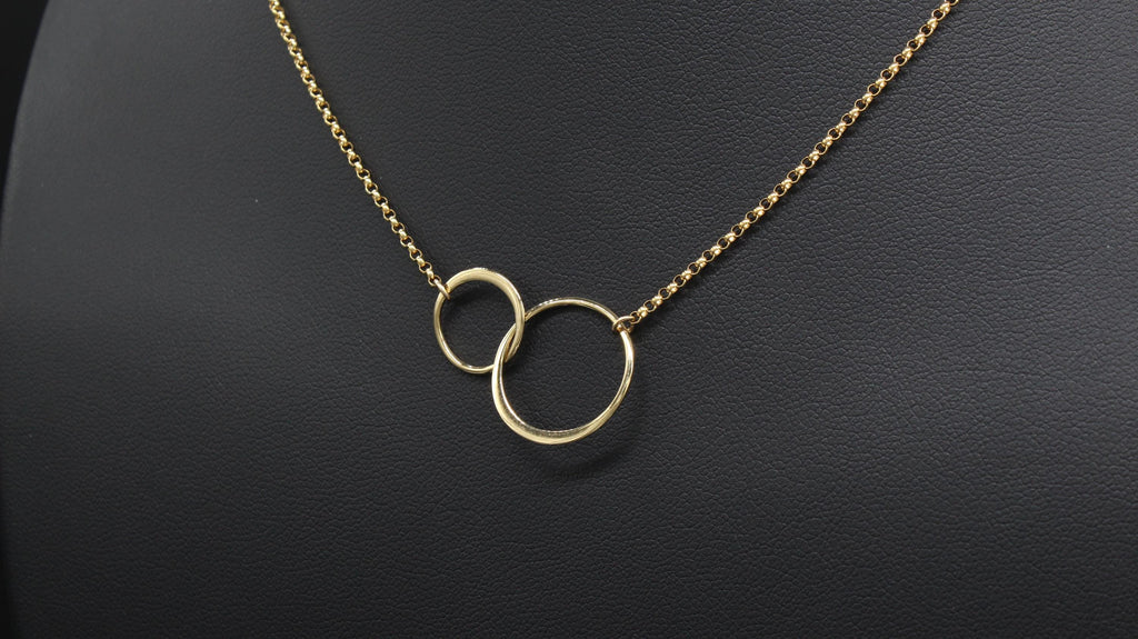 Stepdaughter Gift: 14k Gold Filled Double Circle Necklace