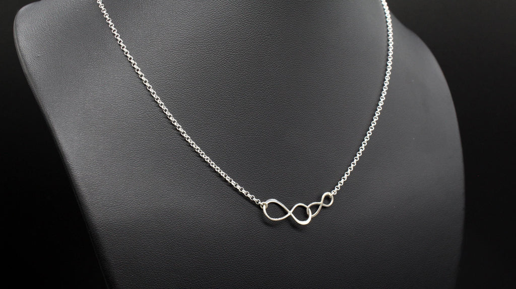 Father Daughter Necklace: Silver Double Infinity Pendant