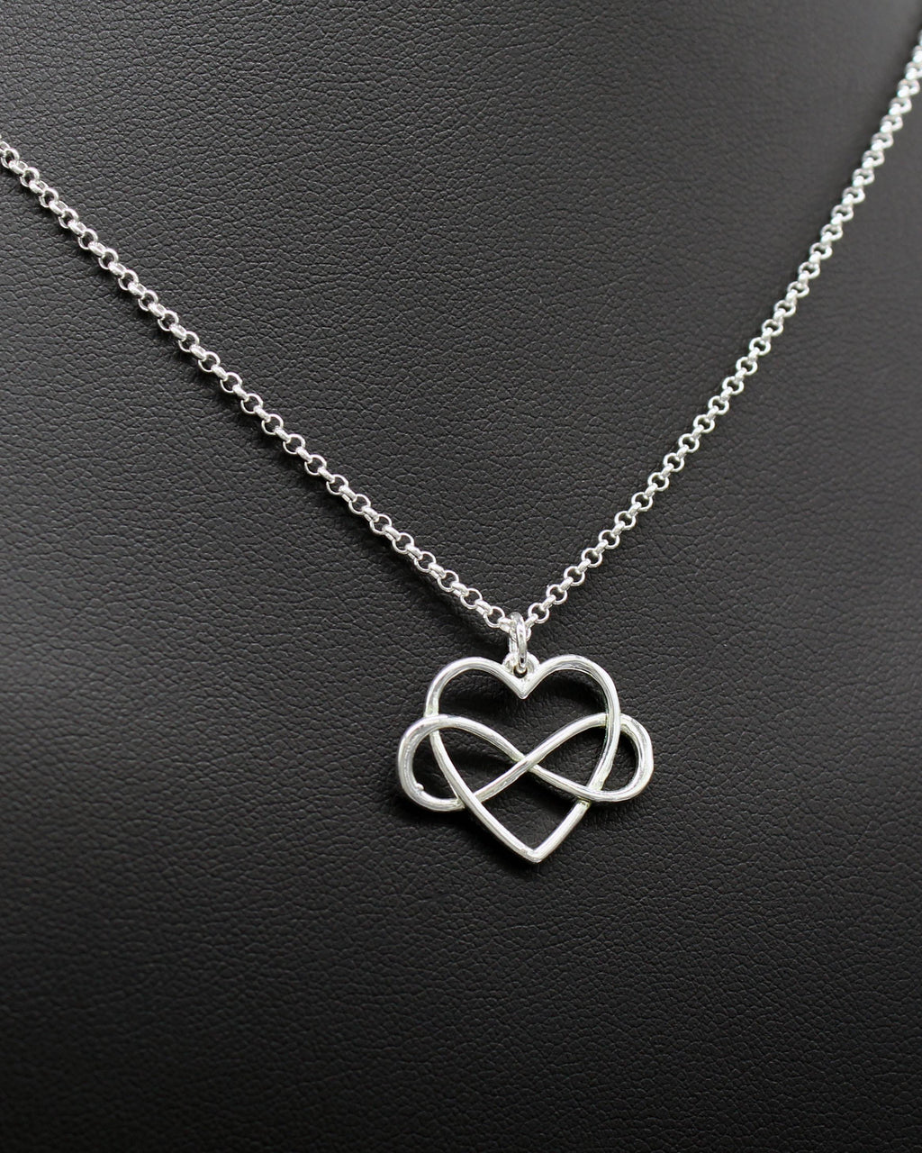 Grandma Grandson Necklace: Silver Infinity Heart Pendant