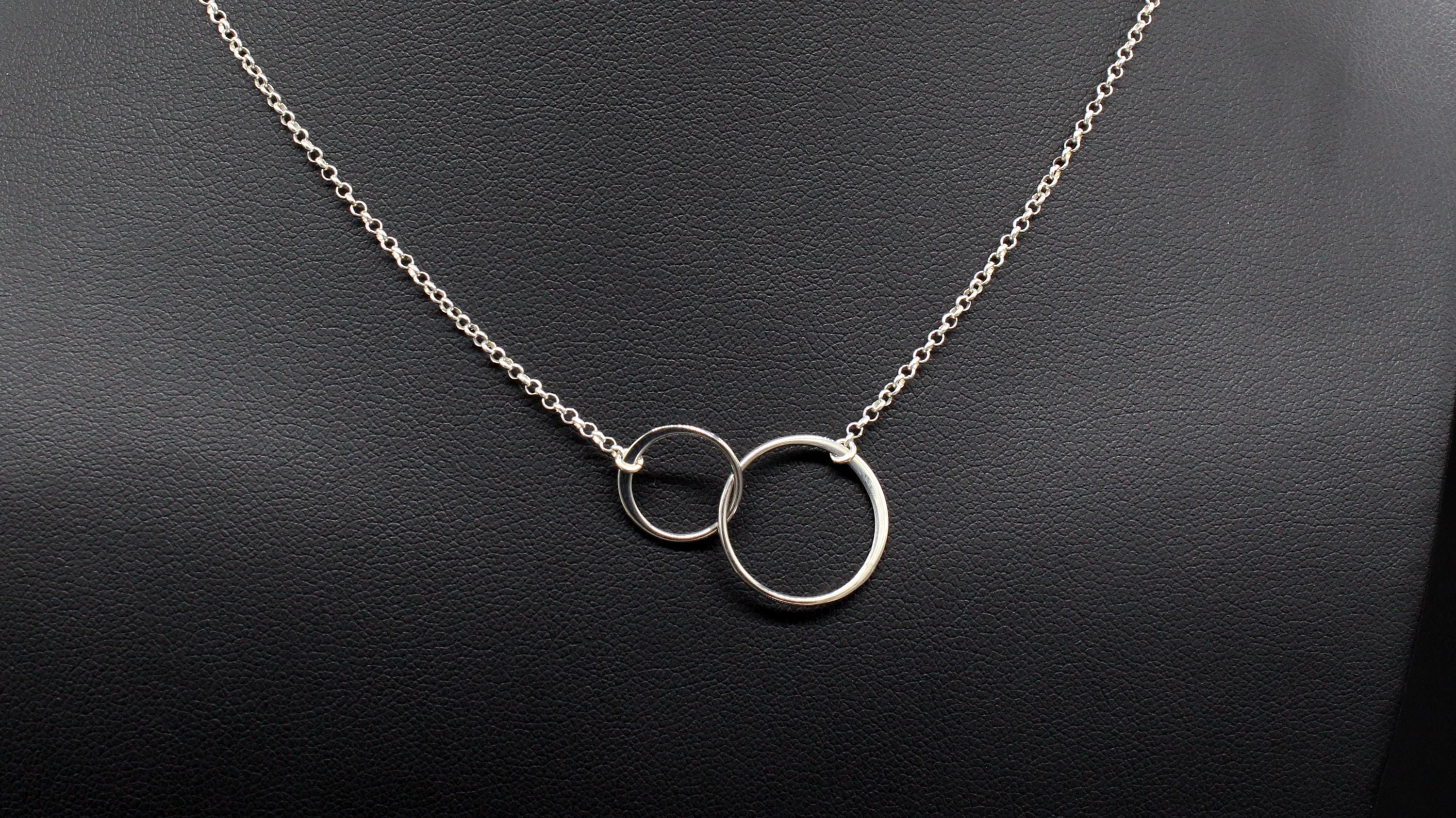 Godmother Goddaughter Necklace: Sterling Silver Connected Circles Gift
