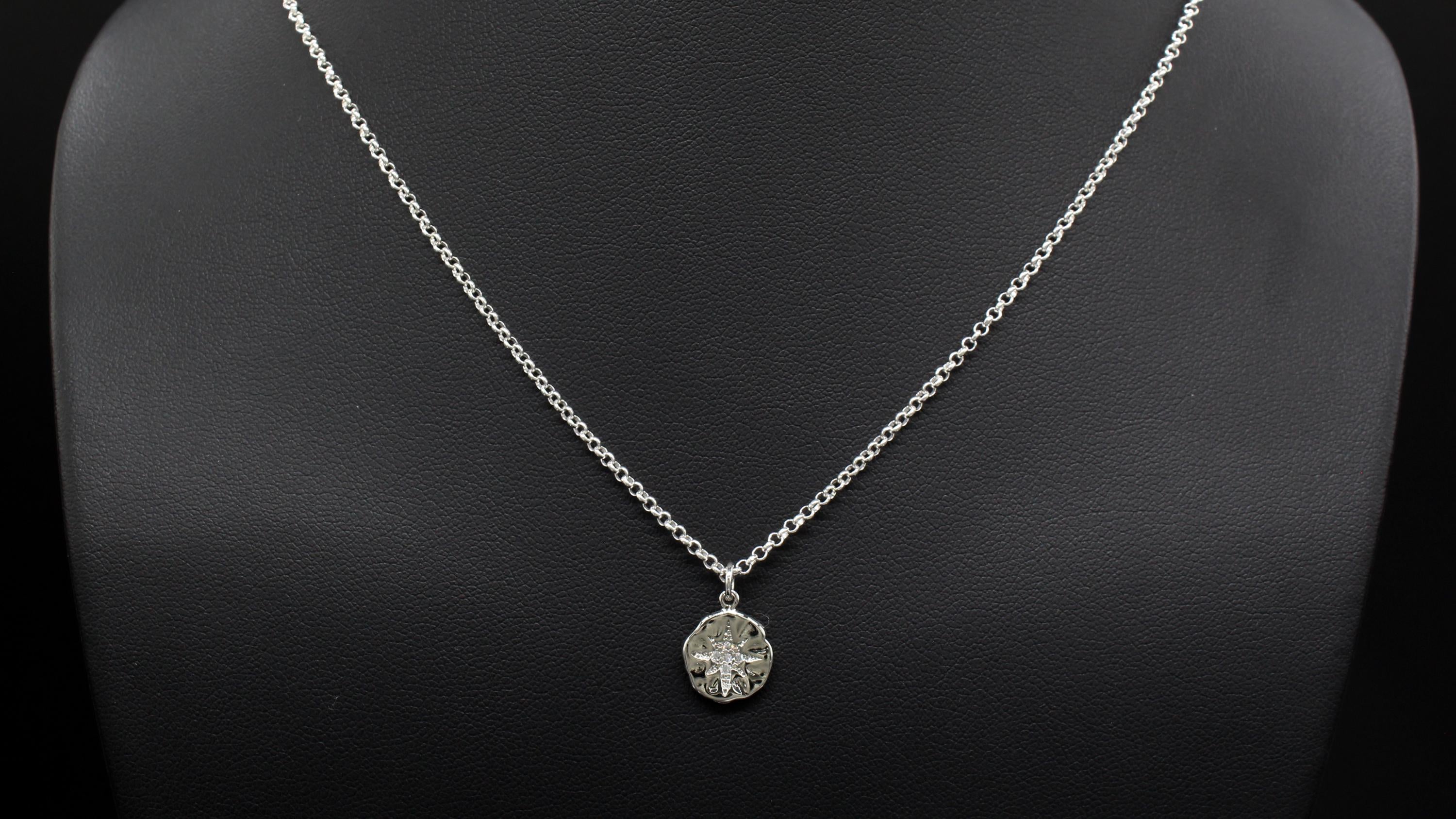 Addiction Recovery Necklace: Silver or Gold CZ Starburst Pendant