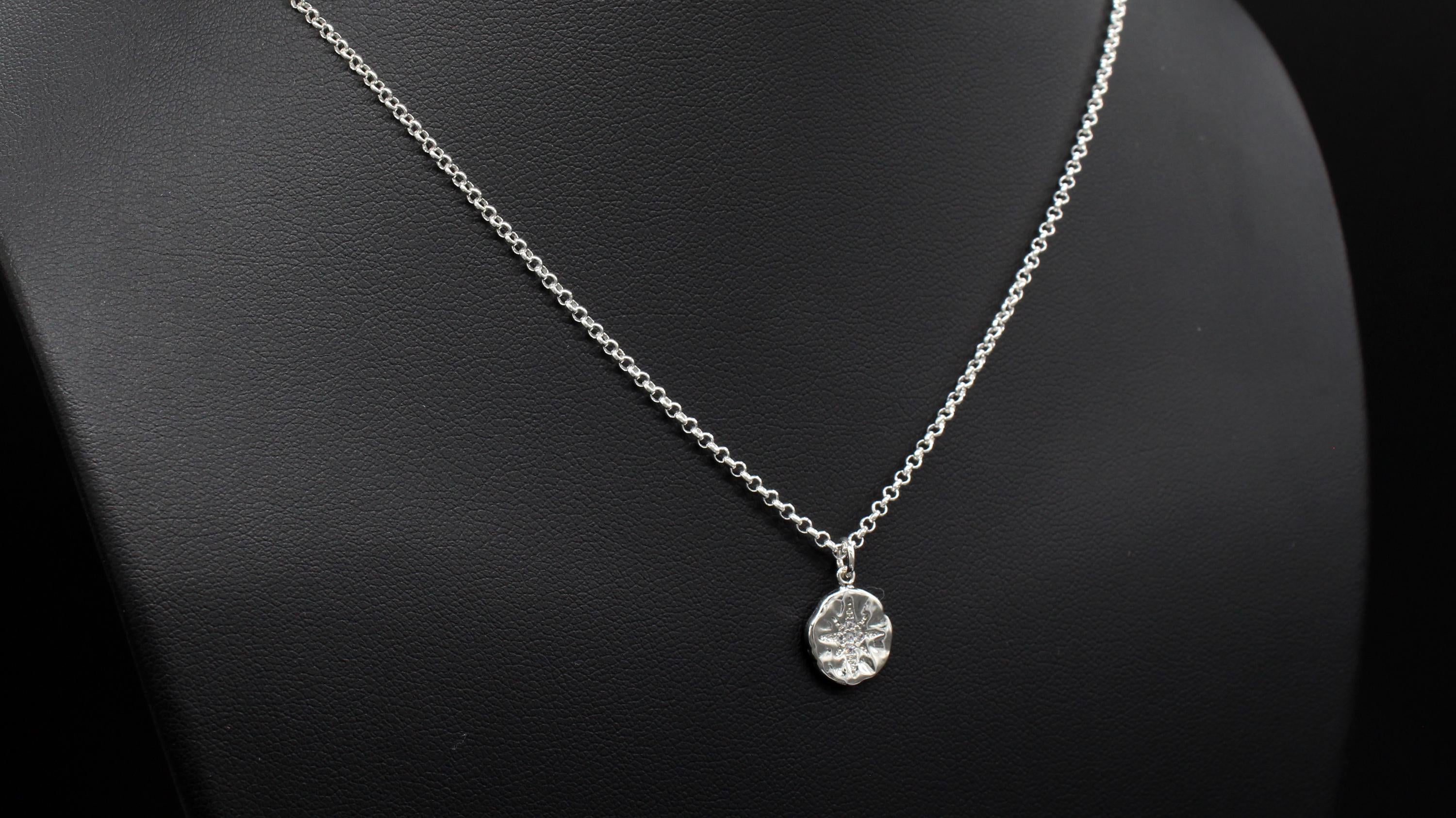 Addiction Recovery Necklace: Silver or Gold CZ Starburst Pendant