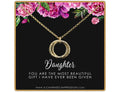 Daughter Necklace: Hammered Infinity Rings, Gift from Mom & Dad