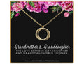 Grandmother Granddaughter Necklace: Hammered Linked Rings, Infinite Love