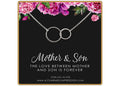 Mother Son Necklace: Sterling Silver Double Circle, Boy Mom Gift