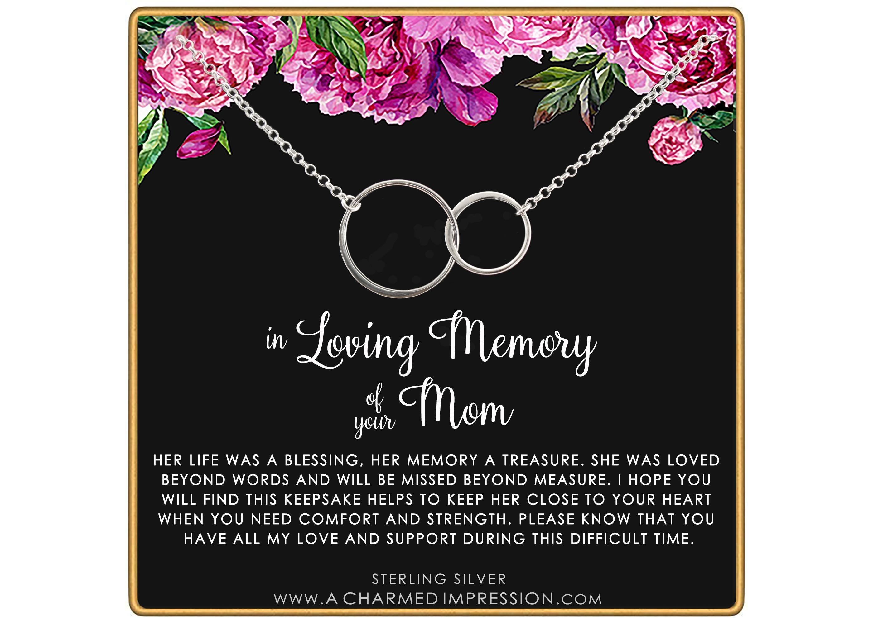 Loss of Mom Remembrance Gift - Connected Circles Necklace Silver Gold