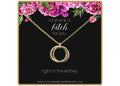 Sassy Sister Necklace Hammered Double Rings Silver or Gold - Funny Best Friend Gift with Shank Card