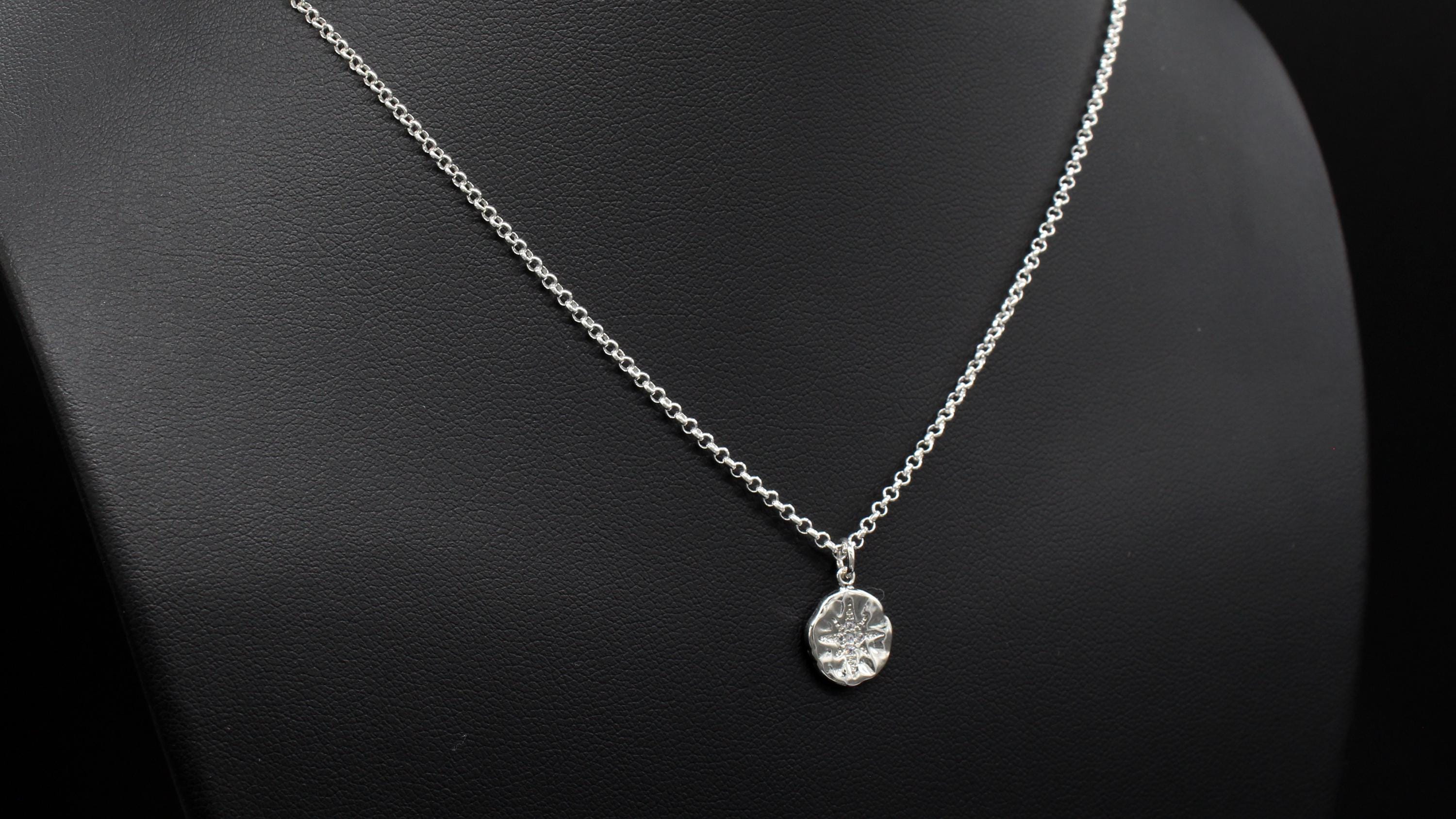 Retirement Gift: CZ Starburst Necklace, Sterling Silver or Gold