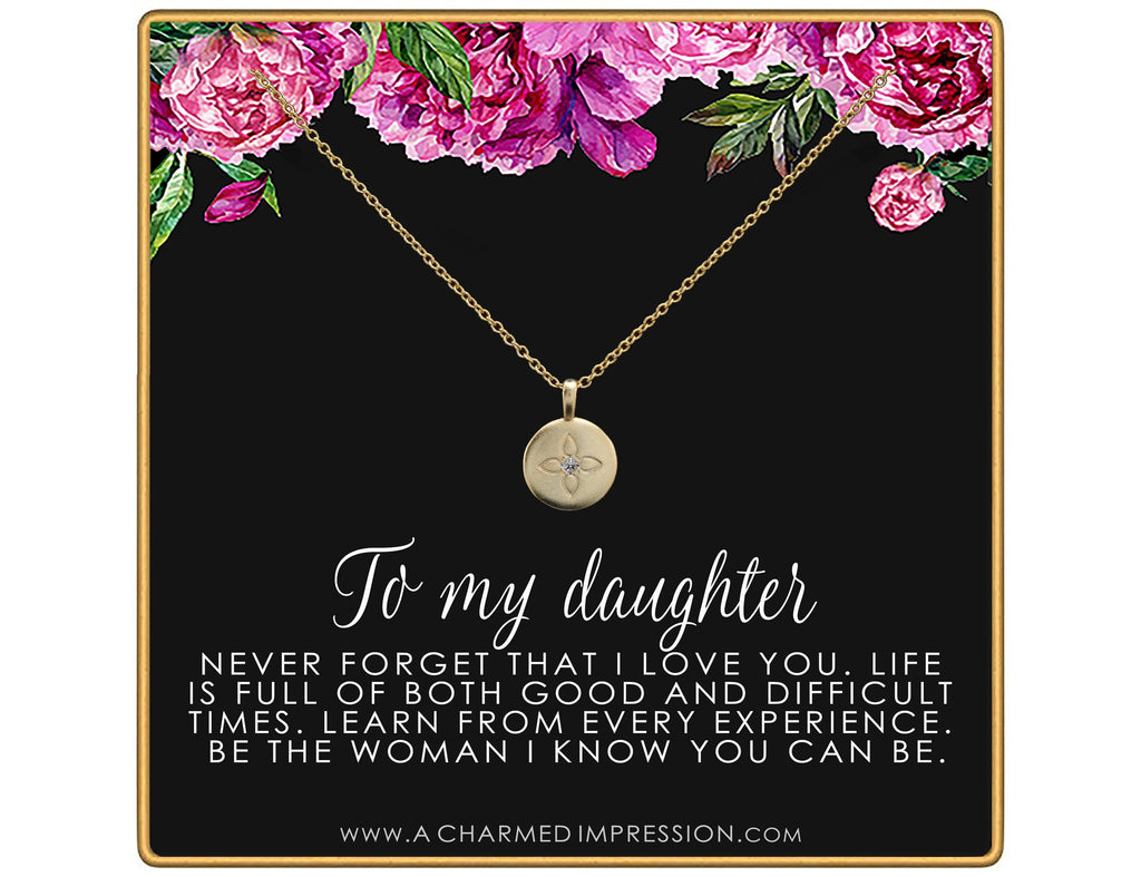 Lotus Disc Necklace: Inspirational Daughter Gift from Mom & Dad