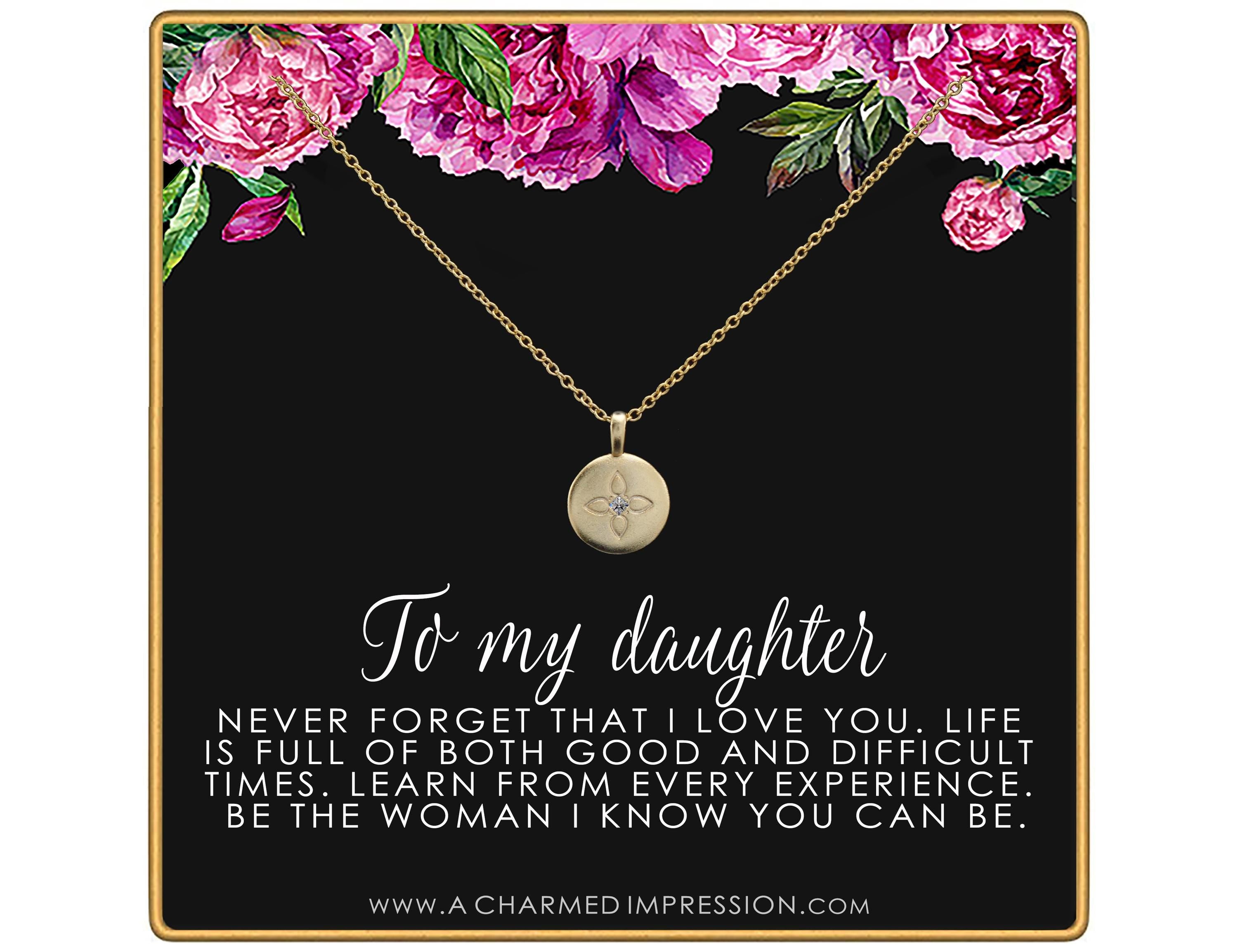 Lotus Disc Necklace: Inspirational Daughter Gift from Mom & Dad