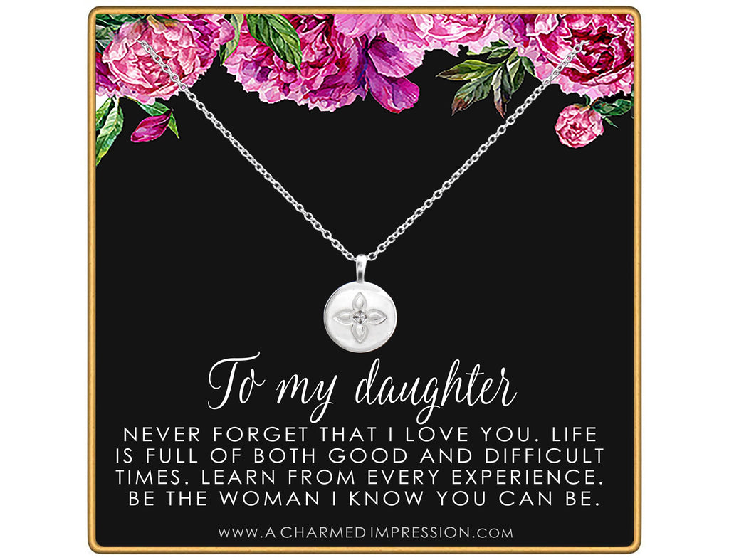 Lotus Disc Necklace: Inspirational Daughter Gift from Mom & Dad