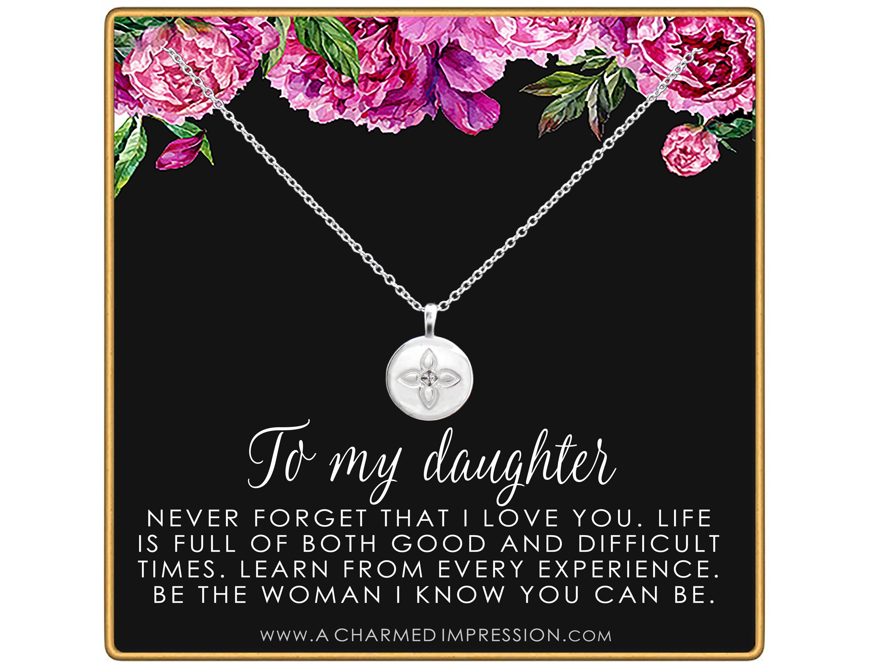Lotus Disc Necklace: Inspirational Daughter Gift from Mom & Dad