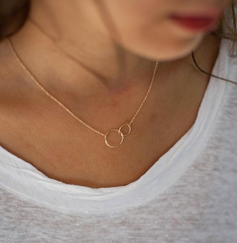 Breast Cancer Gift - Warrior Double Ring Necklace